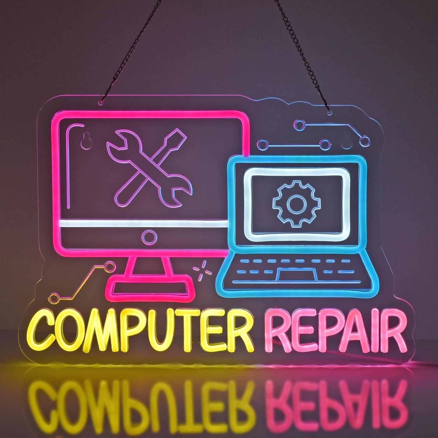 Computer Repair Neon Sign USB  - Electronics Repair Store review and price